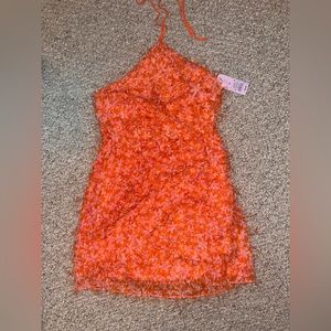 Floral Halter Neck Mini Dress